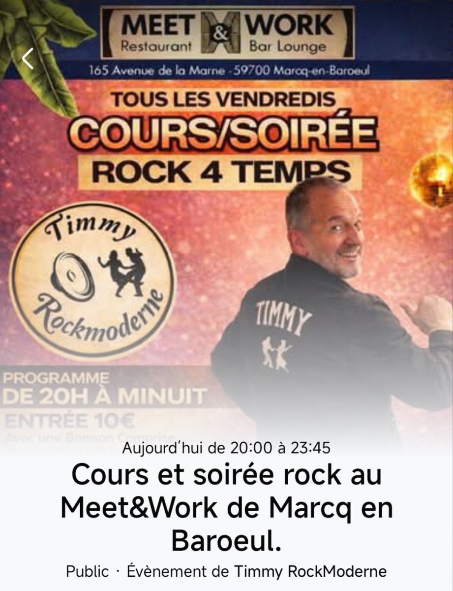 Cours rock et soirée avec TimmyRock au Meet&Work