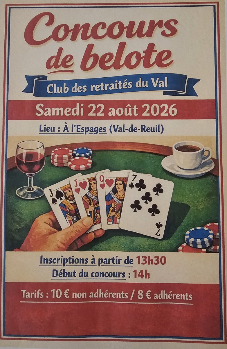 Concours de belote à Val De Reuil